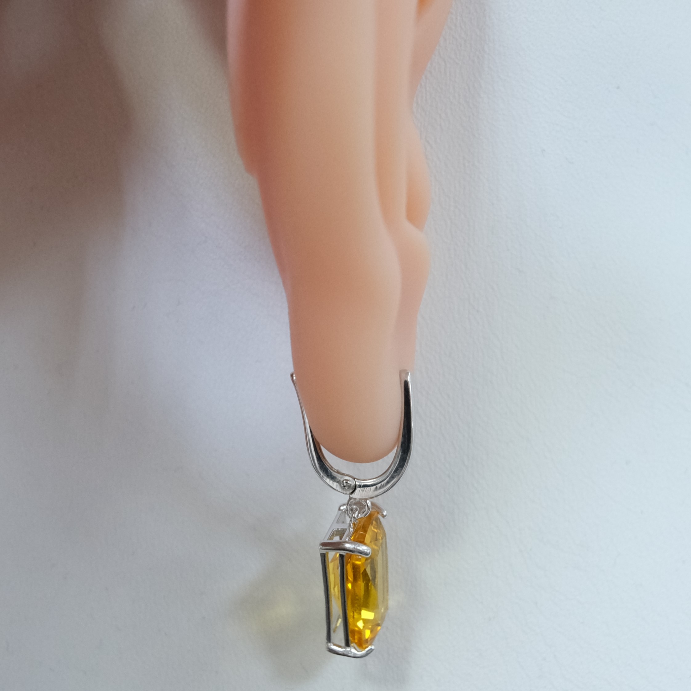 Серебряные серьги с цитринами